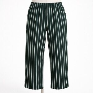 Cookman Chef Striped Pants Size XL Green Drawstring Work Polyester Cook Uniform
